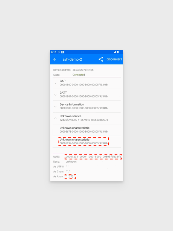 Custom characteristics values