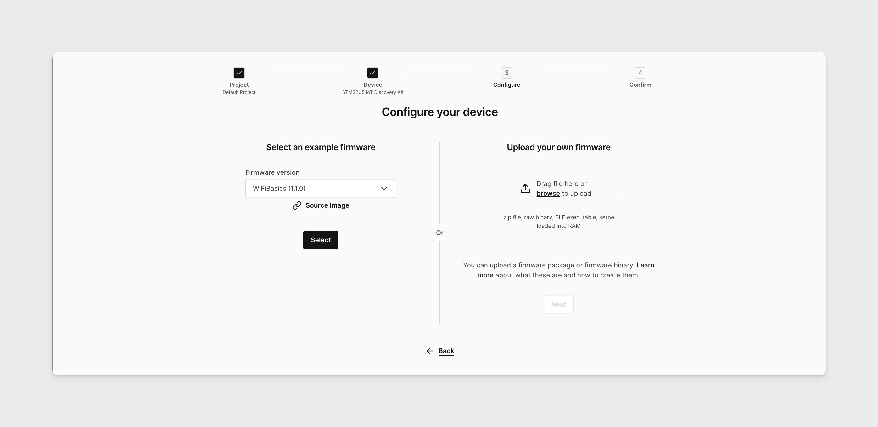 Select stock firmware example WiFiBasics (1.1.0)