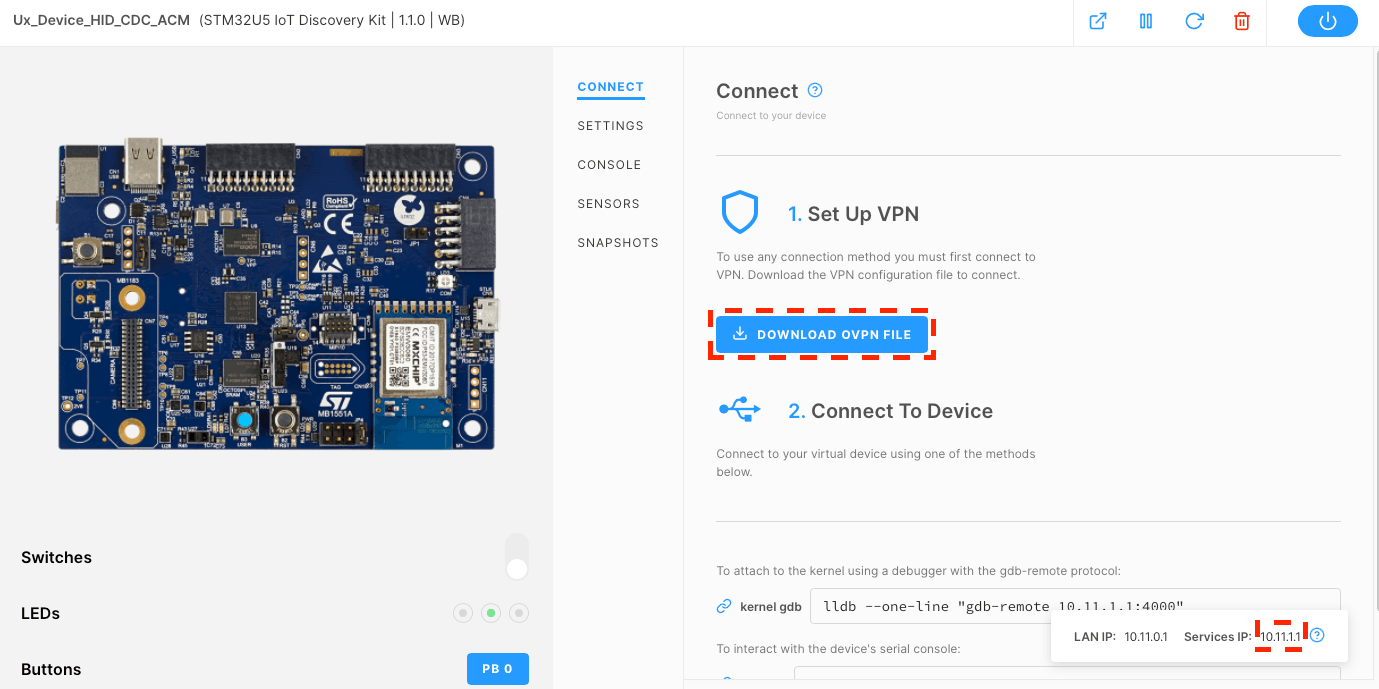 STM32U5 VPN and Services IP