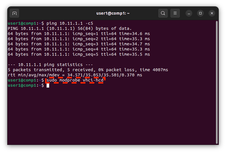 Load the kernel module